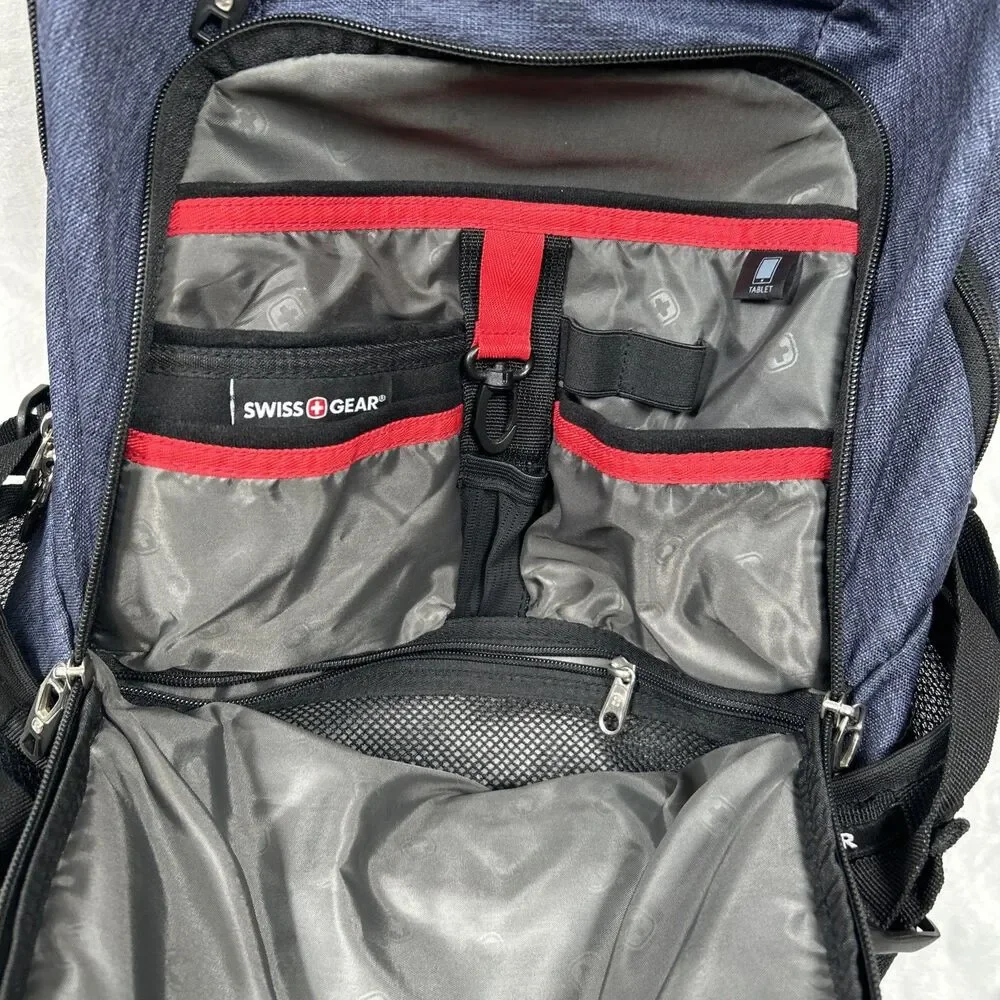 SWISSGEAR Scansmart TSA Friendly Tablet Laptop Backpack Blue Denim Padded
